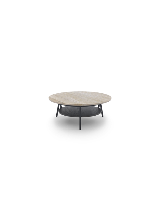 arflex-Cradle-tavolino-rotondo-marmo-Carrara-Emperador-Guatemala-Travertino-contemporaneo-moderno-design-Neri-Hu-living-hospitality-progetto-lusso-madeinitaly
